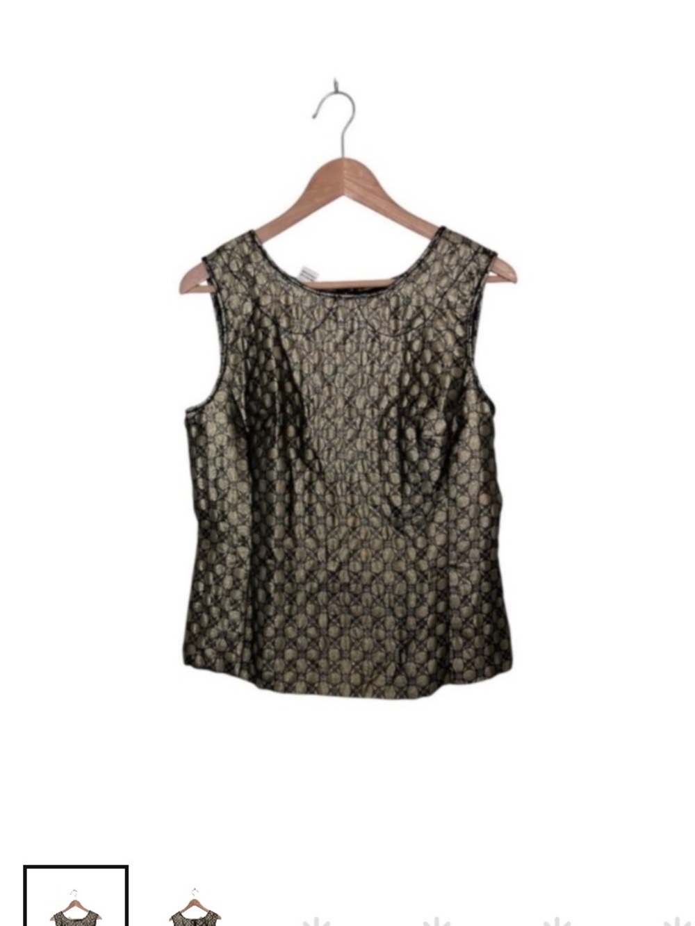 Studio M Metallic Brocade Sleeveless Top in Gold and Black size M